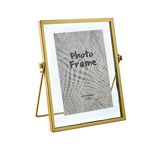 Generisch DIY Trockenblumen Bilderrahmen Kreativer Handgemachter Deko-Rahmen aus Glas & Metall 4x6 Zoll Doppelseitiger Foto Rahmen Moderner Minimalistischer Tischrahmen mit Getrockneten Blumen von Generisch