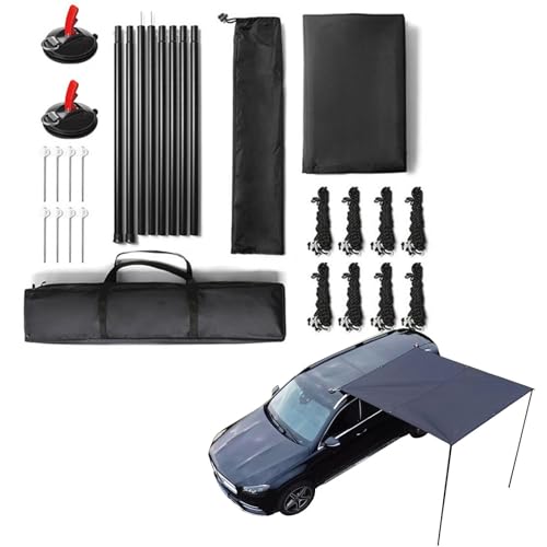 Generisch Dachträger-Markise, Auto-Markise, Camping - Dachträger-Sonnenschutz - PU3000mm UV50+ wetterfeste Auto-Seitenmarkise für SUV-Camping und Overlanding (Hardware im Lieferumfang enthalten) von Generisch