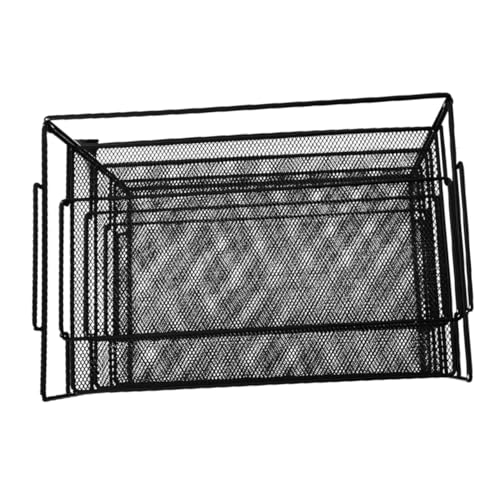 Datei Mesh-Schreibtisch Etikett Desktop-Halter aus Mesh-Stahl Aufhänger aktenordner büro Organizer Office-Datei-Organizer Papierorganisator für den Schreibtisch Metall Black von Generisch