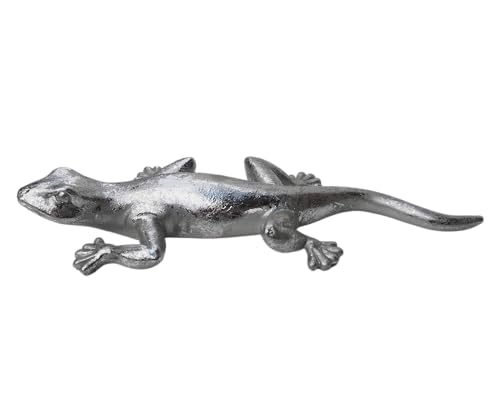 Generisch Deko Figur Eidechse Salamander Echse Silber Chrom Dekoobjekt Skulptur Statue 4 von Generisch