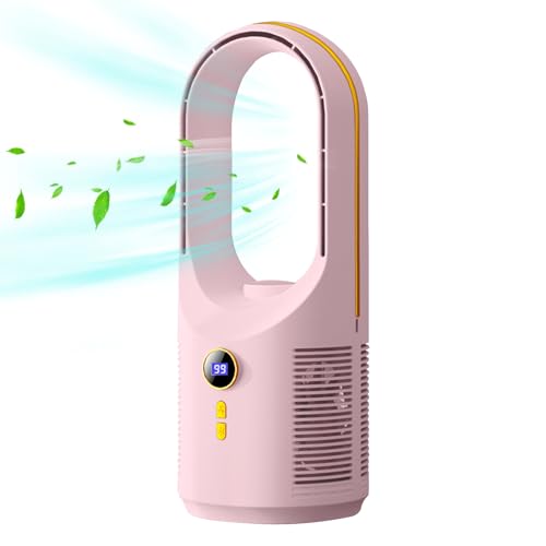 Generisch Desktop Bladeless Fan,5 Geschwindigkeitsstufen Leiser Betrieb Lüfterloser Ventilator | USB-Aufladbar 1800mAh Mit Nachtlicht Für Zuhause Büro Camping Reisen Wohnzimmer Schlafzimmer Generisch Desktop Bladeless Fan,5 Geschwindigkeitsstufen Leiser Betrieb Lüfterloser Ventilator | USB-Aufladbar 1800mAh Mit Nachtlicht Für Zuhause Büro Camping Reisen Wohnzimmer Schlafzimmer von Generisch
