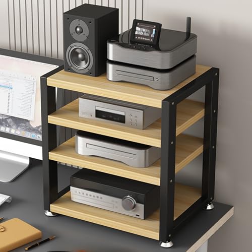 Generisch Desktop Mini Audioturm, HiFi Regal AV-Medienständer, CD-Player, Spielekonsolenständer, Stereo-Komponentenschrank, Kleiner Speicher for Audiogeräte(45x35x48cm) von Generisch