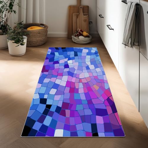 Generisch Digitale Kunst Teppichläufer Flur rutschfest 60 x 120 cm, Waschbar Küchenteppich Antibakterieller Faltbar Abstraktes Glas Fenster Quadrate für Eingang Brücken Schlafzimmer Wohnzimmer Flur Generisch Digitale Kunst Teppichläufer Flur rutschfest 60 x 120 cm, Waschbar Küchenteppich Antibakterieller Faltbar Abstraktes Glas Fenster Quadrate für Eingang Brücken Schlafzimmer Wohnzimmer Flur von Generisch