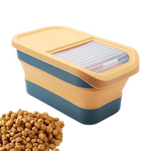 Generisch Dog Food Container, Airtight Pet Food Storage Bin with Hinged Lid and Wheels, Foldable Large Capacity Box for 12-15kg Daily Feeding in Kitchen Floor Cabinet Pantry Countertop Home von Generisch