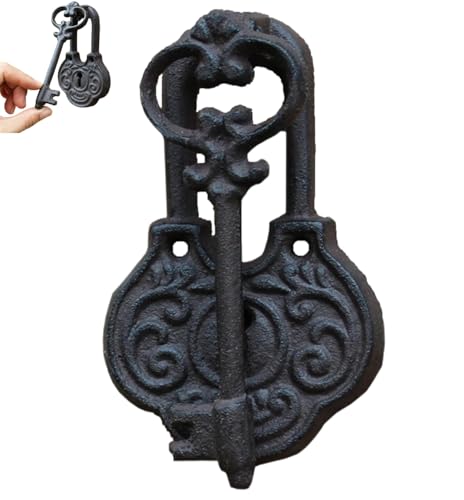 Generisch Door Pull Handle Sliding Classical Ancient Key Knocker, Home Office Cabinets Doorknocker, Barn Wrought Iron Door Knockers for Garden Gates,Courtyard Generisch Door Pull Handle Sliding Classical Ancient Key Knocker, Home Office Cabinets Doorknocker, Barn Wrought Iron Door Knockers for Garden Gates,Courtyard von Generisch