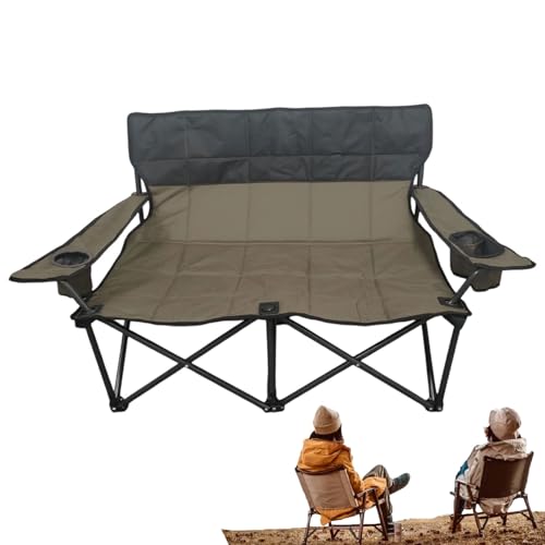 Generisch Doppel Campingstuhl - Robuster Doppelcampingstuhl Für Outdoor-Aktivitäten - Atmungsaktiver Stabiler Tragbarer Loungesessel Für Terrasse Garten Balkon Pool Camping von Generisch