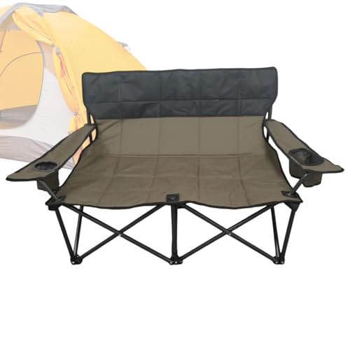 Generisch Doppeler Campingstuhl - Klappbarer Zweisitzer Campingstuhl,Atmungsaktiver Stabiler Tragbarer Loungesessel Für Terrasse Garten Balkon Pool Camping von Generisch