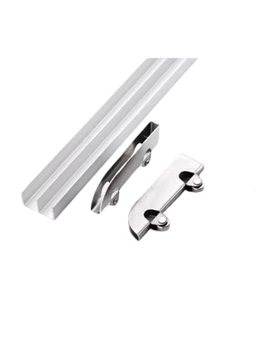 Generisch Doppelspurige, geräuschlose Gleitschiene for Vitrinen – 3–5 mm Glasklemme, bergförmiges Rillendesign(130cm/51in) von Generisch