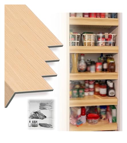 Generisch Drahtregalabdeckung for Speisekammer, Drahtregalabdeckung, PVC-Regaleinlagen in Holzoptik, Regalabdeckungen (Nicht aus Holz)(4pcs,47x16x2in/119x41x5cm) von Generisch