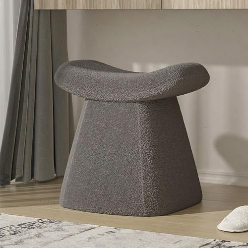 Generisch Dressing Table Chair Makeup Stool Padded Versatile Compact Design for Small Spaces - Dark Grey (Multiple Colours Available) von Generisch