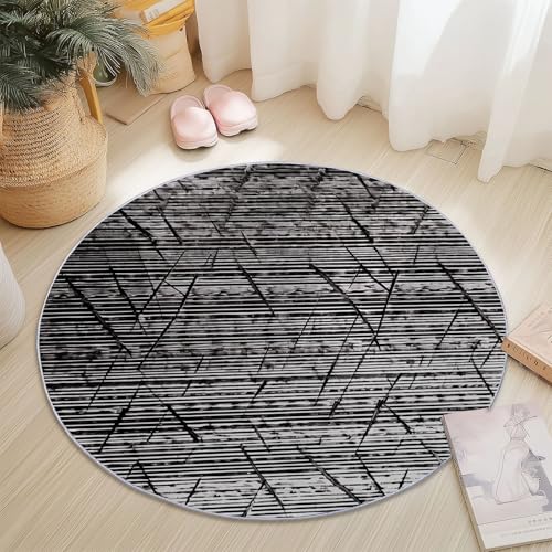 Generisch Dunkelgrau Runder Teppich 180 cm für Schlafzimmer, Abstrakt Schäbig Holzplatte Thema Kurzflor Rund Teppiche rutschfest Weich und Bequem - für Badezimmer Büro Kinderzimmer Generisch Dunkelgrau Runder Teppich 180 cm für Schlafzimmer, Abstrakt Schäbig Holzplatte Thema Kurzflor Rund Teppiche rutschfest Weich und Bequem - für Badezimmer Büro Kinderzimmer von Generisch