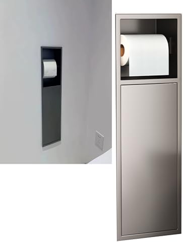 Generisch Duschregal aus Edelstahl, Toilettenpapierhalter, versenkter Duschnische, Badezimmer-Wandregal, Organizer for Küche, Wohnzimmer, Hotel, Wohnbereich(Grey,60x16.5x13.5cm) von Generisch