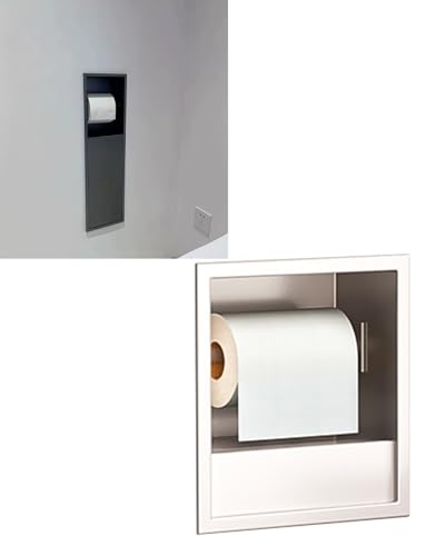 Generisch Duschregal aus Edelstahl, Toilettenpapierhalter, versenkter Duschnische, Badezimmer-Wandregal, Organizer for Küche, Wohnzimmer, Hotel, Wohnbereich(Natural,23x17x12.5cm) von Generisch