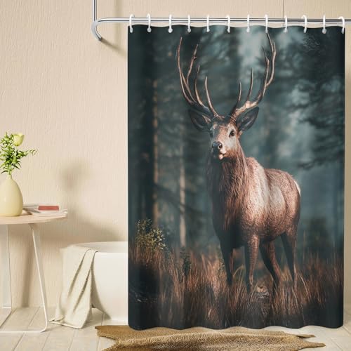 Generisch Duschvorhang 120 x 200 Hirsch, Duschvorhang Waldlife Wald Jagd Motiv, Shower Curtain Badewanne Badezimmer Deko, Wasserdicht Antischimmel Waschbar Stoff, mit Haken F&ZCN720 Generisch Duschvorhang 120 x 200 Hirsch, Duschvorhang Waldlife Wald Jagd Motiv, Shower Curtain Badewanne Badezimmer Deko, Wasserdicht Antischimmel Waschbar Stoff, mit Haken F&ZCN720 von Generisch