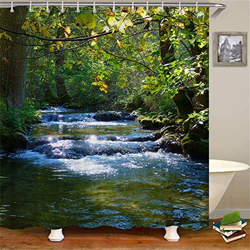 Generisch Duschvorhang 180x200 cm 3D Digitaldruck Grün Wald Fluss Natur Wasserfall Muster Shower Curtains Duschvorhänge Badewanne Antischimmel Wasserdicht Bad Vorhang Waschbar Blickdicht mit 12 Haken Generisch Duschvorhang 180x200 cm 3D Digitaldruck Grün Wald Fluss Natur Wasserfall Muster Shower Curtains Duschvorhänge Badewanne Antischimmel Wasserdicht Bad Vorhang Waschbar Blickdicht mit 12 Haken von Generisch