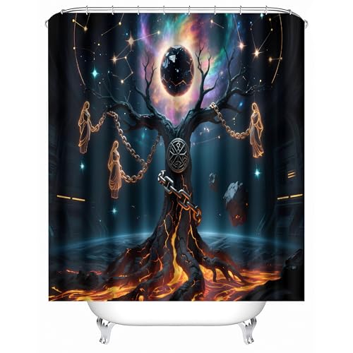 Generisch Duschvorhang Anti Schimmel 180x200 cm 3D Motiv Wasserdicht Shower Curtain Baum des Lebens Universum Vulkan Retro Badewanne Vorhang Polyester mit 12 Haken Generisch Duschvorhang Anti Schimmel 180x200 cm 3D Motiv Wasserdicht Shower Curtain Baum des Lebens Universum Vulkan Retro Badewanne Vorhang Polyester mit 12 Haken von Generisch