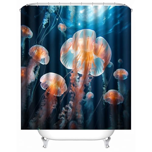 Generisch Duschvorhang Anti Schimmel 200x200 cm 3D Motiv Wasserdicht Shower Curtain Qualle Tier Badewanne Vorhang Polyester mit 12 Haken Generisch Duschvorhang Anti Schimmel 200x200 cm 3D Motiv Wasserdicht Shower Curtain Qualle Tier Badewanne Vorhang Polyester mit 12 Haken von Generisch