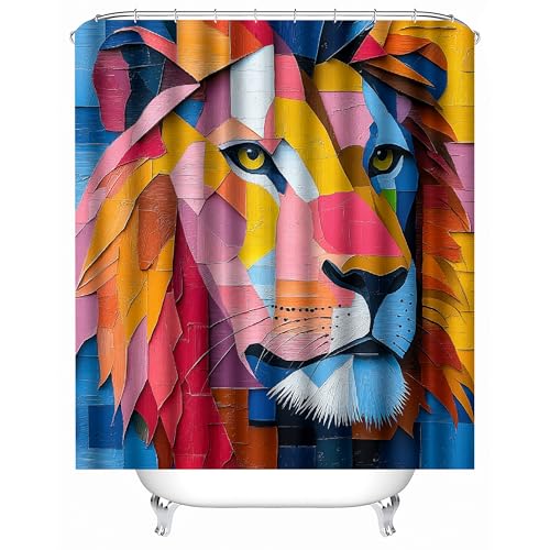 Generisch Duschvorhang Anti Schimmel 220x200 cm 3D Motiv Wasserdicht Shower Curtain Löwe Bemalt Abstrakt Kunst Badewanne Vorhang Polyester mit 12 Haken Generisch Duschvorhang Anti Schimmel 220x200 cm 3D Motiv Wasserdicht Shower Curtain Löwe Bemalt Abstrakt Kunst Badewanne Vorhang Polyester mit 12 Haken von Generisch