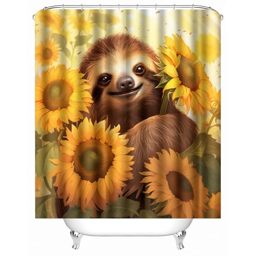 Generisch Duschvorhang Anti Schimmel 240x200 cm 3D Motiv Wasserdicht Shower Curtain Faultier Tier Sonnenblume Pflanze Badewanne Vorhang Polyester mit 12 Haken Generisch Duschvorhang Anti Schimmel 240x200 cm 3D Motiv Wasserdicht Shower Curtain Faultier Tier Sonnenblume Pflanze Badewanne Vorhang Polyester mit 12 Haken von Generisch