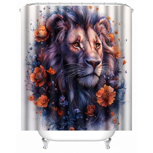 Generisch Duschvorhang Anti Schimmel 240x200 cm 3D Motiv Wasserdicht Shower Curtain Löwe Blumen Bemalt Vintage Badewanne Vorhang Polyester mit 12 Haken Generisch Duschvorhang Anti Schimmel 240x200 cm 3D Motiv Wasserdicht Shower Curtain Löwe Blumen Bemalt Vintage Badewanne Vorhang Polyester mit 12 Haken von Generisch