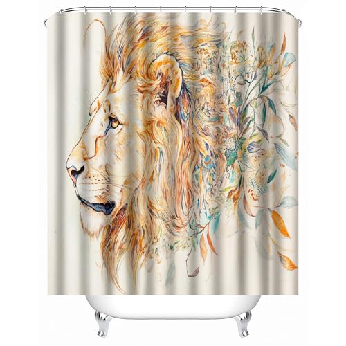 Generisch Duschvorhang Wasserdichter 180x200 cm Löwe Bemalt Abstrakt Kunst Duschvorhang Waschbar Schnelltrocknender Stoff Polyester Badewanne Vorhang mit 12 Duschvorhängeringen Generisch Duschvorhang Wasserdichter 180x200 cm Löwe Bemalt Abstrakt Kunst Duschvorhang Waschbar Schnelltrocknender Stoff Polyester Badewanne Vorhang mit 12 Duschvorhängeringen von Generisch