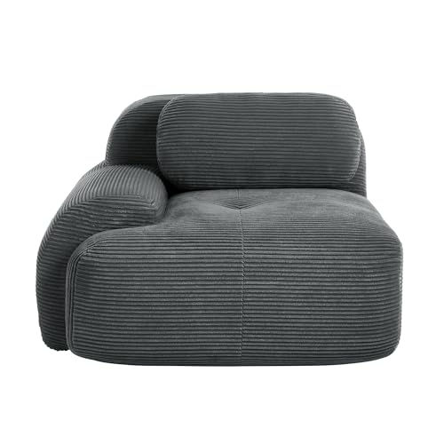 Generisch Ecksofa mit Kissen Cordstoff-Grey von Generisch