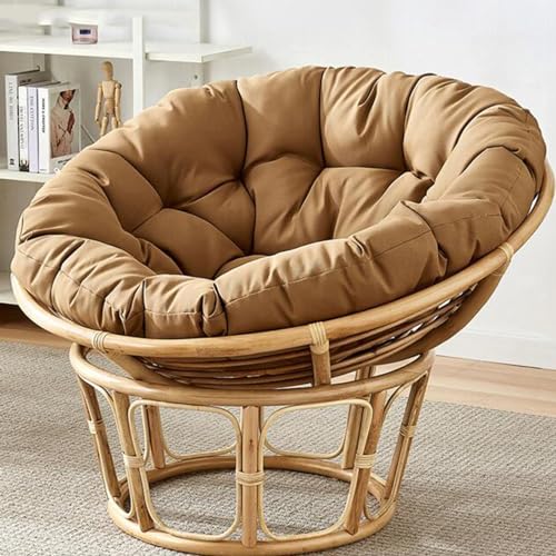Generisch Eierstuhlkissen, waschbares Schaukelstuhlkissen, Dickes Freizeit-Hängekorbstuhlkissen, Garten-Hängekorbstuhlsitz (nur Kissen) (Größe: 60 x 60 cm, Farbe: Hellbraun) von Generisch