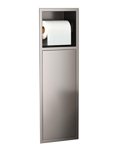 Generisch Einbau-Duschnische, Badezimmer-Wandregal, Organizer, Duschregal aus Edelstahl, Einbau-Toilettenpapierhalter for Küche, Wohnzimmer, Hotel, Wohnbereich(Grey,60x16.5x13.5cm) von Generisch