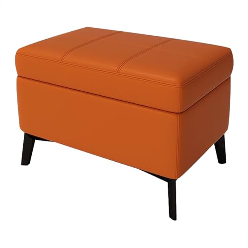 Generisch Eingangsbank mit Stauraum, Ottomane mit Stauraum aus PU-Leder, gepolsterte Fußbank für das Bett, für Eingangsbereich, Wohnzimmer, Schlafzimmer (Natur, 80 cm) von Generisch
