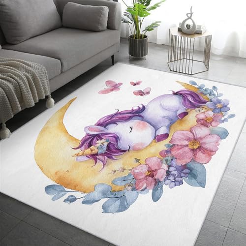 Generisch Einhörner Teppich Wohnzimmer 240x340, Kurzflor Teppich Schlafzimmer Kawaii Süße Tier Mädchen Wohnzimmerteppich Groß, Weich Flanell - Antirutsch Carpet H-7 Generisch Einhörner Teppich Wohnzimmer 240x340, Kurzflor Teppich Schlafzimmer Kawaii Süße Tier Mädchen Wohnzimmerteppich Groß, Weich Flanell - Antirutsch Carpet H-7 von Generisch
