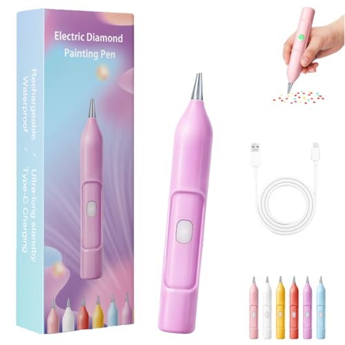 Generisch Electric Diamond Painting Pen with Vacuum Technology, Painter Vacuum Diamond Art Pen Pickup Tool, Ipx5 Waterproof Rechargeable Automatic Art Pens Tools (Purple) von Generisch