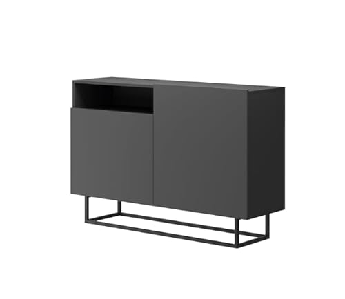 Generisch Elegante Kommode GRENJOY GREK120-G – Graphit – modernes Design mit Tip-On-System von Generisch