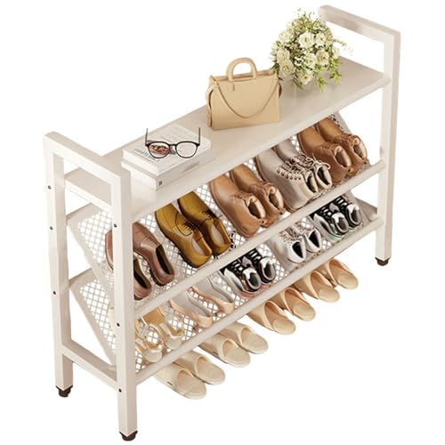 Generisch Elegantes Schuhregal Platzsparend for Den Eingangsbereich, Schuhaufbewahrungs Organizer Aus Metall, Freistehend, Schmales Schuhregal für Den Eingang Zur Haustür Im Schrank(White,90x19x66cm) Generisch Elegantes Schuhregal Platzsparend for Den Eingangsbereich, Schuhaufbewahrungs Organizer Aus Metall, Freistehend, Schmales Schuhregal für Den Eingang Zur Haustür Im Schrank(White,90x19x66cm) von Generisch