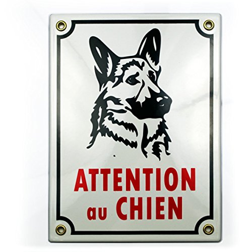 Generisch Emailschild Attention AU Chien 20x15 cm Warnschild von Sosenco