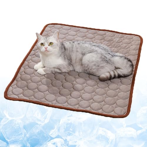 Generisch Emmalove - Kühlmatte Für Den Sommer, Atmungsaktive kühldecke für Hunde und Katze mit 3D-Mesh, Nordseepfote Kühlmatte Katze für Zuhause Unterwegs oder im Auto (Braun, XS/40 * 30cm) von Generisch