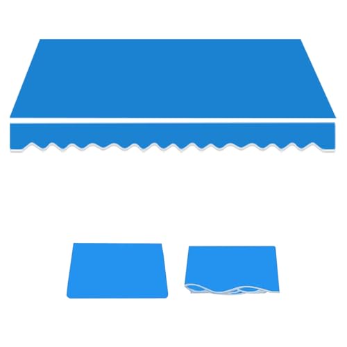 Generisch Ersatz Markisentuch Markisenbespannung ersatzstoff Balkon Sonnenschutz Markisentuch Ersatzstoff Markiesenstoff Polyester für Außenbereich(Light Blue,3.0x2m/10x6.5ft) von Generisch