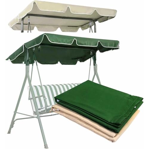 Generisch Ersatzdach für Schaukel 2 3 Sitzer Schaukel Dachbezug Gartenschaukel Bezug für Schaukel Hängematte Wasserdichtes UV-Schutz Dach für Schaukel Outdoor,Grün,190x120x15CM von Generisch
