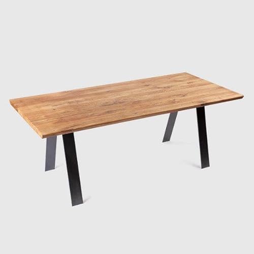 Generisch Esstisch 180x80 cm; Tischplatte aus Massivholz; massives Buchenmaterial; Öl-Wachs-Beschichtung; V-Style-Tischbeine aus Metall in schwarzer Farbe; Die Dicke der Tischplatte beträgt 2,8 cm von Generisch