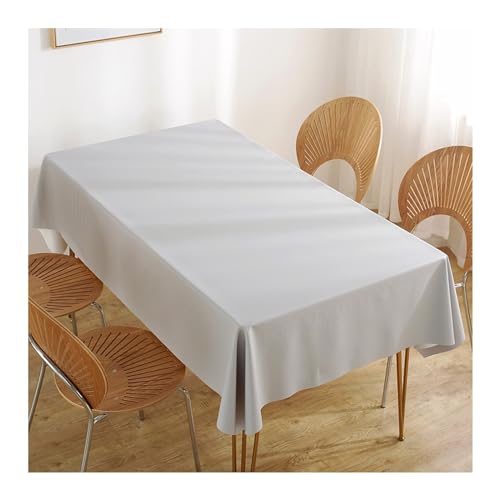 Generisch Esstischdecken Rechteckig 150x300 cm (59x118 Zoll), PVC-Tischdecken Einfarbig Abwischbar Wasserabweisend Abwischbare Tischdecke für Küchentischplatten, Hellgrau von Generisch