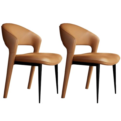 Generisch Esszimmerstühle, 2er-Set, Akzent-Wohnzimmerstuhl, moderner Küchenstuhl aus der Mitte des Jahrhunderts, mit Leder umwickelte Kanten, ausgehöhltes, weiches Verpackungsdesign, ergonom von Generisch