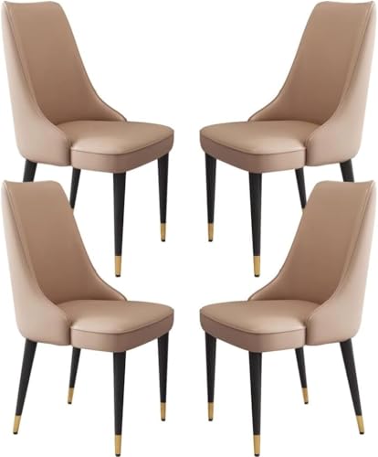 Generisch Esszimmerstühle, 4er-Set, Mikrofaser-Leder, for Küche, Wohnzimmer, Lounge, Thekenstühle, stabile Metallbeine aus Kohlenstoffstahl(Khaki) von Generisch