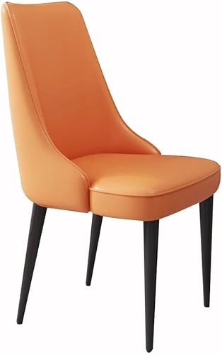 Generisch Esszimmerstühle, Mikrofaser-Leder, Tisch, Beistellstühle, Arbeitszimmer, Lounge-Stuhl, stabile Beine aus Karbonstahl(Orange,Black Leg) von Generisch