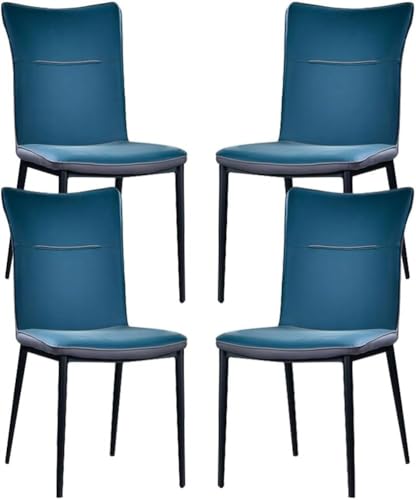 Generisch Esszimmerstühle 4er-Set Kunstleder Schlafzimmer Zimmer Balkon Sofa Stuhl Carbon Steel Leg Dressing(Dark Green) von Generisch