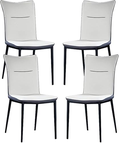 Generisch Esszimmerstühle 4er-Set Kunstleder Schlafzimmer Zimmer Balkon Sofa Stuhl Carbon Steel Leg Dressing(Light Grey) von Generisch