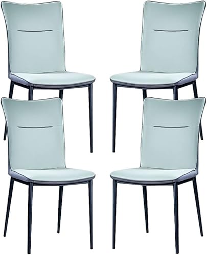 Generisch Esszimmerstühle 4er-Set Kunstleder Schlafzimmer Zimmer Balkon Sofa Stuhl Carbon Steel Leg Dressing(Milk Green) von Generisch