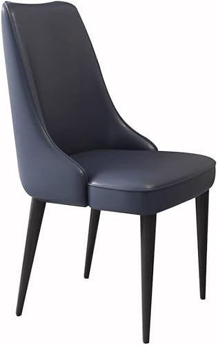 Generisch Esszimmerstühle Mikrofaser-Leder Ergonomie Sitz Kohlenstoffstahl Metallbeine Haushaltsschreibtischstuhl(Royal Blue) von Generisch