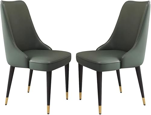 Generisch Esszimmerstühle aus Mikrofaserleder, 2er-Set, for Küche, Wohnzimmer, Lounge, Thekenstühle, stabile Metallbeine aus Kohlenstoffstahl(Dark Green) von Generisch