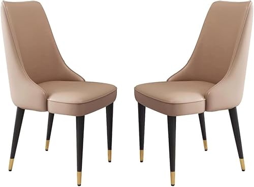 Generisch Esszimmerstühle aus Mikrofaserleder, 2er-Set, for Küche, Wohnzimmer, Lounge, Thekenstühle, stabile Metallbeine aus Kohlenstoffstahl(Khaki) von Generisch