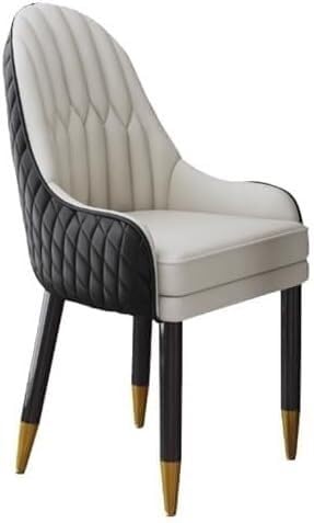 Generisch Esszimmerstuhl, gepolstert, Mid-Century-Küchen-Esszimmerstühle mit Kunstleder-Sitzkissen und Metallbeinen(Beige Black) von Generisch