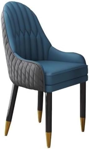 Generisch Esszimmerstuhl, gepolstert, Mid-Century-Küchen-Esszimmerstühle mit Kunstleder-Sitzkissen und Metallbeinen(Blue Dark Gray) von Generisch